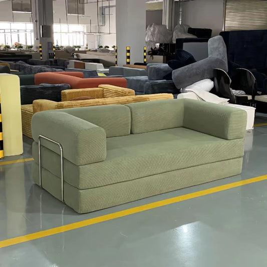 Italian Minimalist Retro High-end Corduroy Living Room Sofa, Compressed Sofa,Sofa Bed, Washable, Customizable, Air Transport