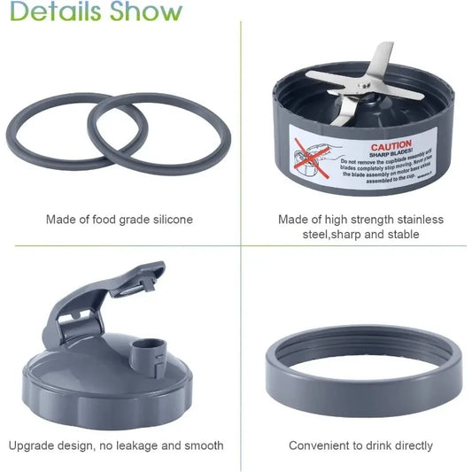 18oz 24oz 32oz Juicer Cup Extractor Cross Blade Fit for 600W 900W Nutribullet Blender Replacement Parts Blender Blade Parts