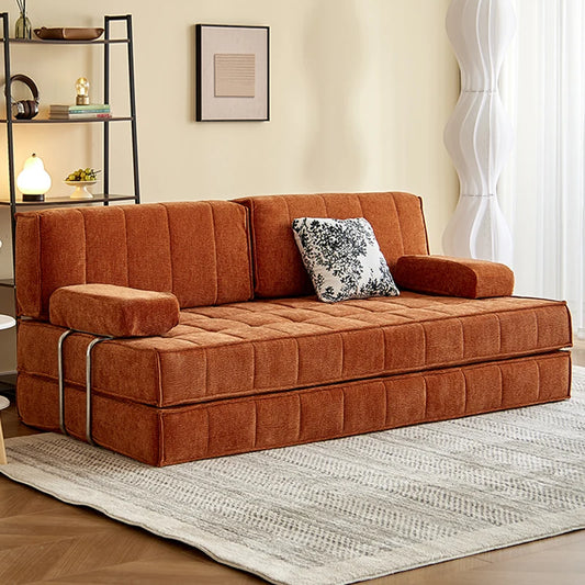 Sponge Straight Row Sofa Modular Combination Sleeping Recliner Lounge Folding Convertible Sofa Bed Lazy Living Room Furniture