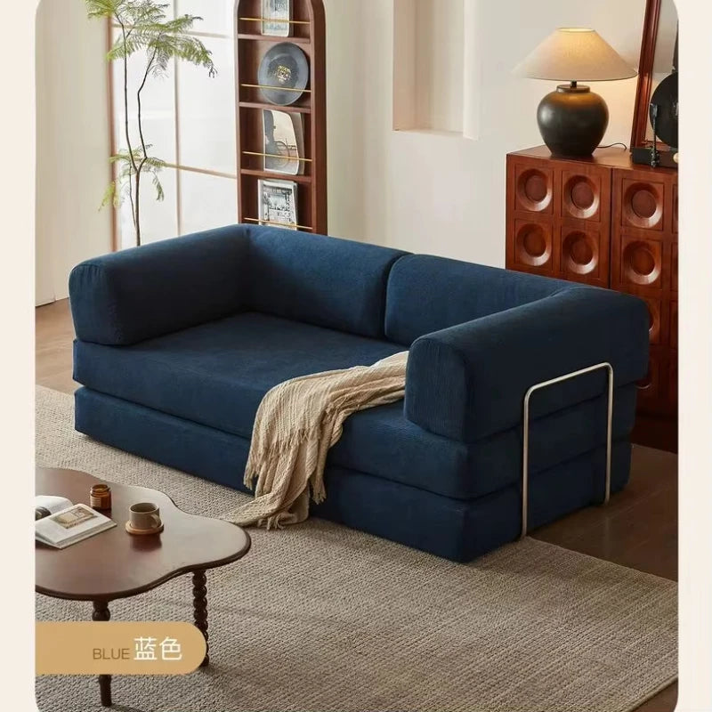 Folding Sofa Bed Vacuum Compression Convertible Sofa in Bed Retro High-end Corduroy Living Room Washable Customizable