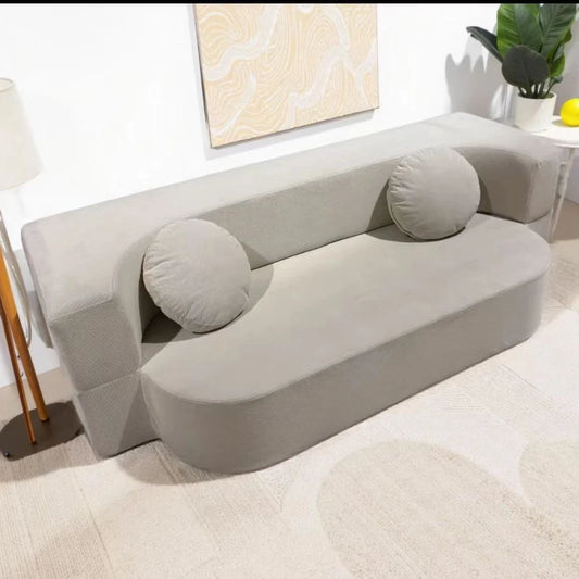 A Retro folding sofa household fabric dual-purpose vacuum compression sofa bed