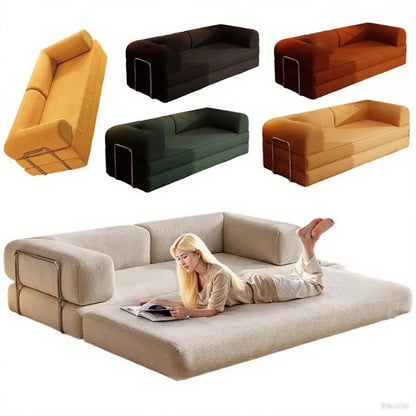 Folding Sofa Bed Vacuum Compression Convertible Sofa in Bed Retro High-end Corduroy Living Room Washable Customizable