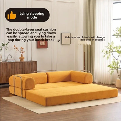 Folding Sofa Bed Vacuum Compression Convertible Sofa in Bed Retro High-end Corduroy Living Room Washable Customizable