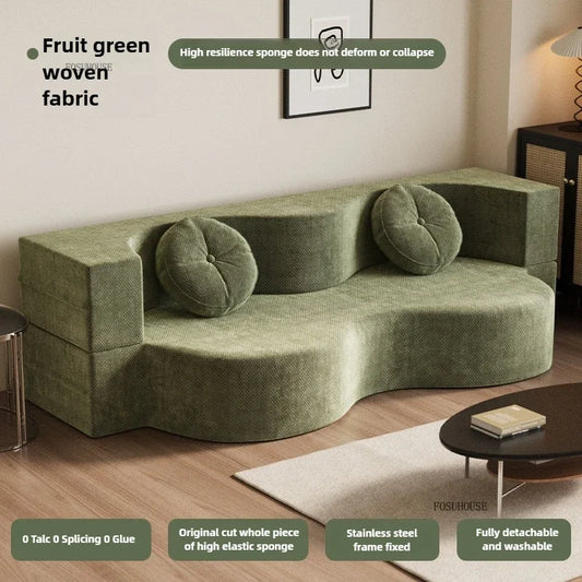 Nordic Small Apartment Folding Living Room Sofas  Creative Sofas for Living Room Designer Lazy Sofa Bed Fabric Compression Sofas