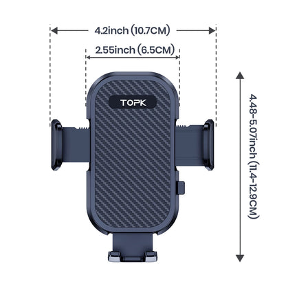 TOPK Car Phone Holder Dashboard Mount 360° Rotation Adjustable Car Stand Phone Bracket For iPhone 15 Samsung Universal Car Mount
