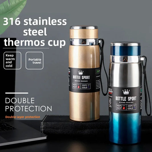 316 Stainless Steel, 1L Thermos Flask for Water, Tea and Coffee, Cold and Hot Thermos Flask, Stainless Steel Thermos Flask Mugs