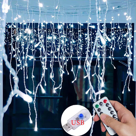 8 Modes USB Ice Stick Light String wedding party LED Light Indoor Garland Home festival Party Garden  Bedroom Curtain Decoration