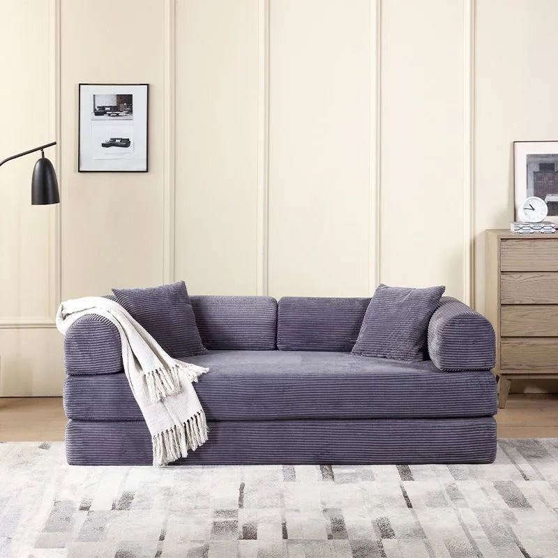Folding Sofa Bed Vacuum Compression Convertible Sofa in Bed Retro High-end Corduroy Living Room Washable Customizable