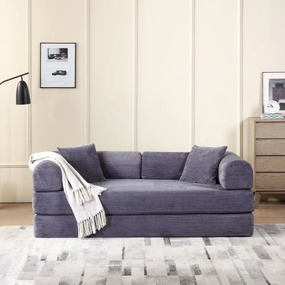 Folding Sofa Bed Vacuum Compression Convertible Sofa in Bed Retro High-end Corduroy Living Room Washable Customizable