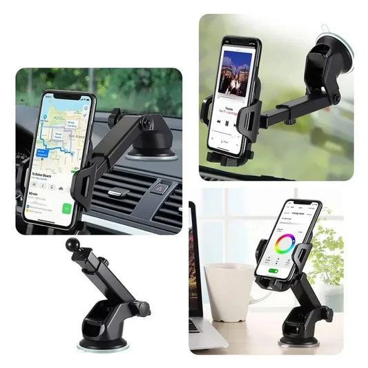 360° Windshield Car Phone Holder Car Dashboard Mobile Cell Support Bracket Universal Sucker for iPhone 16 15 14 Samsung Xiaomi