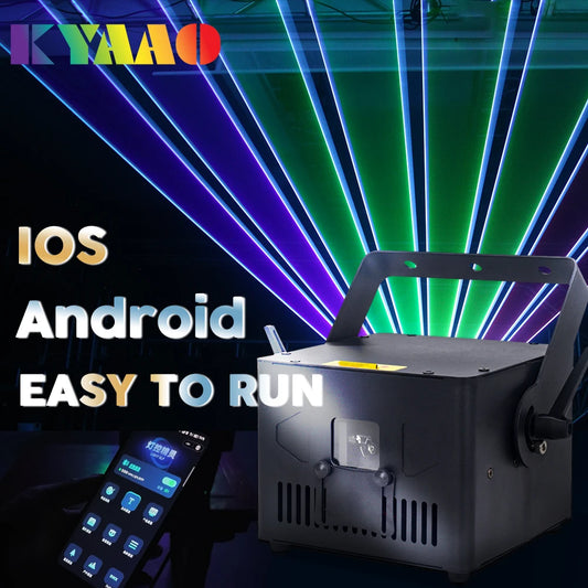 5W Laser Disco Stage Lighting Projector with IOS/Android DMX Control for Wedding Home Party 3D Animation Logo Display
