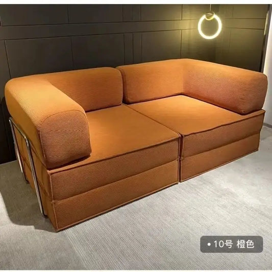 Retro American Fabric Sofa Medieval Removable Washable Module Lazy Sofa Bed for Small Apartments Foldable Couch Living Room