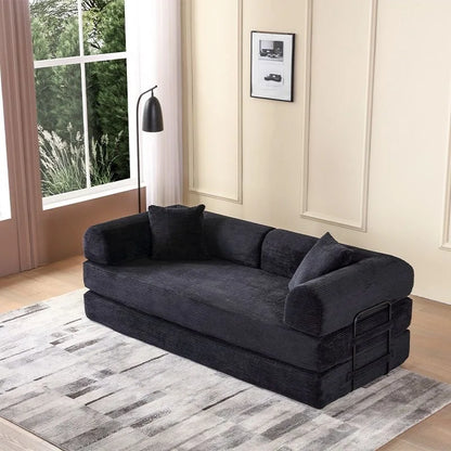Folding Sofa Bed Vacuum Compression Convertible Sofa in Bed Retro High-end Corduroy Living Room Washable Customizable